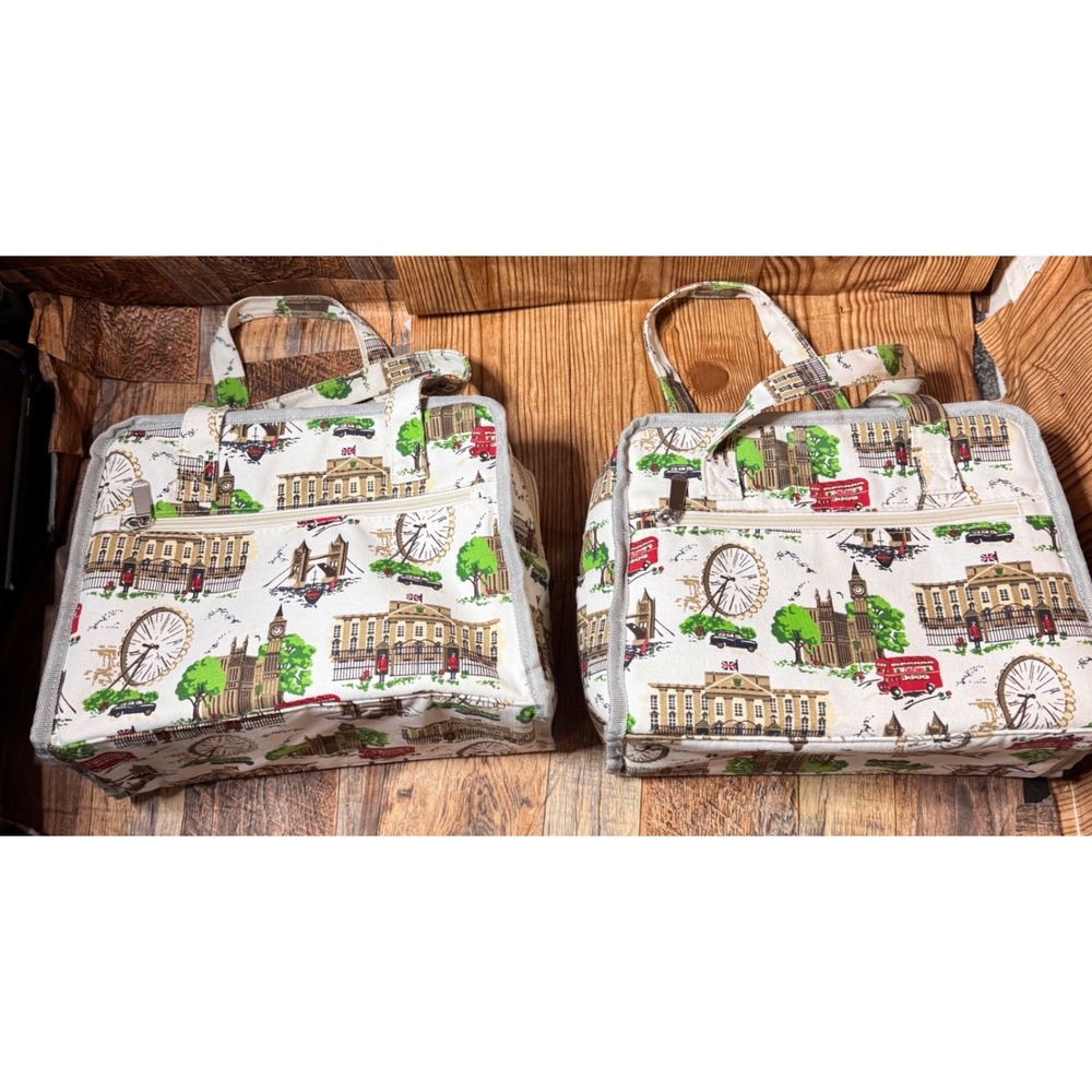 Balcray London Theme Lunch Totes Set‎ of 2 Travel Thermal Insulated